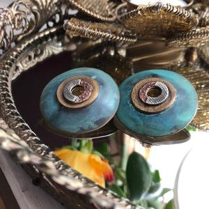 Teal earrings